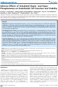 Cover page: Adverse Effects of Simulated Hyper- and Hypo-Phosphatemia on Endothelial Cell Function and Viability