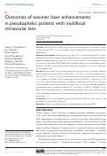 Cover page: Outcomes of excimer laser enhancements in pseudophakic patients with multifocal intraocular lens