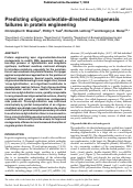 Cover page: Predicting oligonucleotide-directed mutagenesis failures in protein engineering
