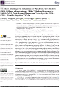 Cover page: T Cells in Multisystem Inflammatory Syndrome in Children (MIS-C) Have a Predominant CD4+ T Helper Response to SARS-CoV-2 Peptides and Numerous Virus-Specific CD4− CD8− Double-Negative T Cells