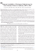 Cover page: Regional availability of mechanical embolectomy for acute ischemic stroke in California, 2009 to 2010.