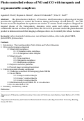 Cover page: Photo-Controlled Release of NO and CO with Inorganic and Organometallic Complexes