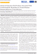 Cover page: Advanced Glycation End Products Associated With Cardiometabolic Biomarkers in Treated Human Immunodeficiency Virus Infection