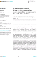 Cover page: Acute intoxication with diisopropylfluorophosphate promotes cellular senescence in the adult male rat brain