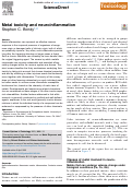 Cover page: Metal toxicity and neuroinflammation