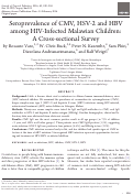 Cover page: Seroprevalence of CMV, HSV-2 and HBV among HIV-Infected Malawian Children: A Cross-sectional Survey