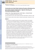 Cover page: Community-level Adult Daily Smoking Prevalence Moderates the Association between Adolescents’ Cigarette Smoking and Perceived Smoking by Friends