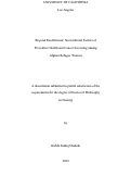 Cover page: Beyond Resettlement: Sociocultural Factors of Preventive Health and Cancer Screening among Afghan Refugee Women