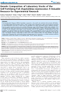 Cover page: Genetic Composition of Laboratory Stocks of the Self-Fertilizing Fish Kryptolebias marmoratus: A Valuable Resource for Experimental Research