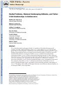 Cover page: Marital Problems, Maternal Gatekeeping Attitudes, and Father–Child Relationships in Adolescence