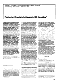 Cover page: Posterior cruciate ligament: MR imaging.