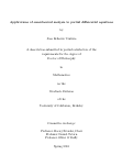 Cover page: Applications of semiclassical analysis to partial differential equations