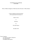 Cover page: Effects of Behavior Supports on Math Intervention Outcomes: A Meta-Analysis