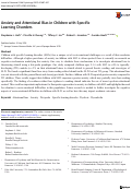 Cover page: Anxiety and Attentional Bias in Children with Specific Learning Disorders