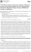 Cover page: A US/Mexico Study of Joint Associations of Physical Activity and Sedentary Behavior on Anthropometric Indicators, Migration Status, Country of Birth and Country of Residence