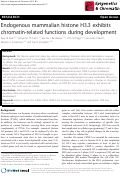 Cover page: Endogenous mammalian histone H3.3 exhibits chromatin-related functions during development