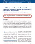 Cover page: An NGO-Implemented Community–Clinic Health Worker Approach to Providing Long-Term Care for Hypertension in a Remote Region of Southern India