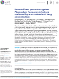 Cover page: Potential herd protection against Plasmodium falciparum infections conferred by mass antimalarial drug administrations