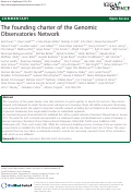 Cover page: The founding charter of the Genomic Observatories Network