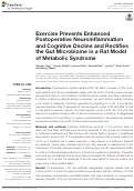 Cover page: Exercise Prevents Enhanced Postoperative Neuroinflammation and Cognitive Decline and Rectifies the Gut Microbiome in a Rat Model of Metabolic Syndrome