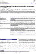 Cover page: Deep Neural Network-Based Prediction of the Risk of Advanced Colorectal Neoplasia.