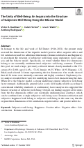 Cover page: The Unity of Well-Being: An Inquiry into the Structure of Subjective Well-Being Using the Bifactor Model