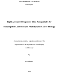 Cover page: Light-Activated Mesoporous Silica Nanoparticles for Nanoimpeller-Controlled and Photodynamic Cancer Therapy