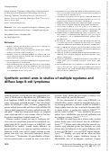 Cover page: Synthetic control arms in studies of multiple myeloma and diffuse large B‐cell lymphoma