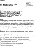 Cover page: Investigation of SARS-CoV-2 infection and associated lesions in exotic and companion animals