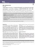 Cover page: Antitumour activity of pembrolizumab in advanced mucosal melanoma: a post-hoc analysis of KEYNOTE-001, 002, 006