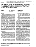 Cover page: The prediction of indoor air motion for occupant cooling in naturally ventilated buildings