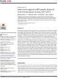 Cover page: Hate crimes against LGBT people: National Crime Victimization Survey, 2017-2019