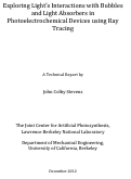 Cover page: Exploring Light's Interactions with Bubbles and Light Absorbers in Photoelectrochemical Devices using Ray Tracing