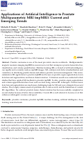 Cover page: Applications of Artificial Intelligence to Prostate Multiparametric MRI (mpMRI): Current and Emerging Trends.