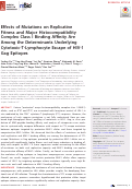 Cover page: Effects of Mutations on Replicative Fitness and Major Histocompatibility Complex Class I Binding Affinity Are Among the Determinants Underlying Cytotoxic-T-Lymphocyte Escape of HIV-1 Gag Epitopes