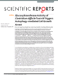 Cover page: Glucosyltransferase Activity of Clostridium difficile Toxin B Triggers Autophagy-mediated Cell Growth Arrest