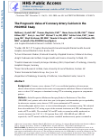 Cover page: Prognostic Value of Coronary Artery Calcium in the PROMISE Study (Prospective Multicenter Imaging Study for Evaluation of Chest Pain)