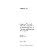 Cover page: Journey-to-Work and Vehicle Availability Data:&nbsp;<em>A Compendium for 16 U.S. Cities with Rail Transit and Busway Systems</em>