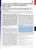 Cover page: Gut bacteria from multiple sclerosis patients modulate human T cells and exacerbate symptoms in mouse models.