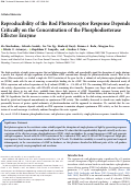 Cover page: Reproducibility of the Rod Photoreceptor Response Depends Critically on the Concentration of the Phosphodiesterase Effector Enzyme.