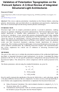 Cover page: Validation of Polarization Topographies on the Poinc<strong>aré Sphere: A Critical Review of Integrated Structured Light Architectures</strong>
