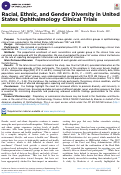 Cover page: Racial, Ethnic, and Gender Diversity in United States Ophthalmology Clinical Trials.