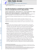 Cover page: Executive functioning in a racially diverse sample of children who are overweight and at risk for eating disorders