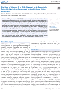 Cover page: The Role of Vitamin D in CKD Stages 3 to 4: Report of a Scientific Workshop Sponsored by the National Kidney Foundation