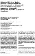 Cover page: Differential Effects of Nuclear Receptor Corepressor (N-CoR) Expression Levels on Retinoic Acid Receptor-Mediated Repression Support the Existence of Dynamically Regulated Corepressor Complexes
