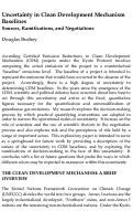 Cover page: Uncertainty in Clean Development Mechanism Baselines: Sources, Ramifications, and Negotiations