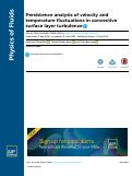 Cover page: Persistence analysis of velocity and temperature fluctuations in convective surface layer turbulence