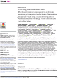 Cover page: Mass drug administrations with dihydroartemisinin-piperaquine and single low dose primaquine to eliminate Plasmodium falciparum have only a transient impact on Plasmodium vivax: Findings from randomised controlled trials