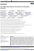 Cover page: The Collaborative Study on the Genetics of Alcoholism: Overview