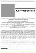 Cover page: Keeping up with the Times: Equity Issue is Now Added to Our Self‐Reflection Worksheet for Improving Scientific Mentoring